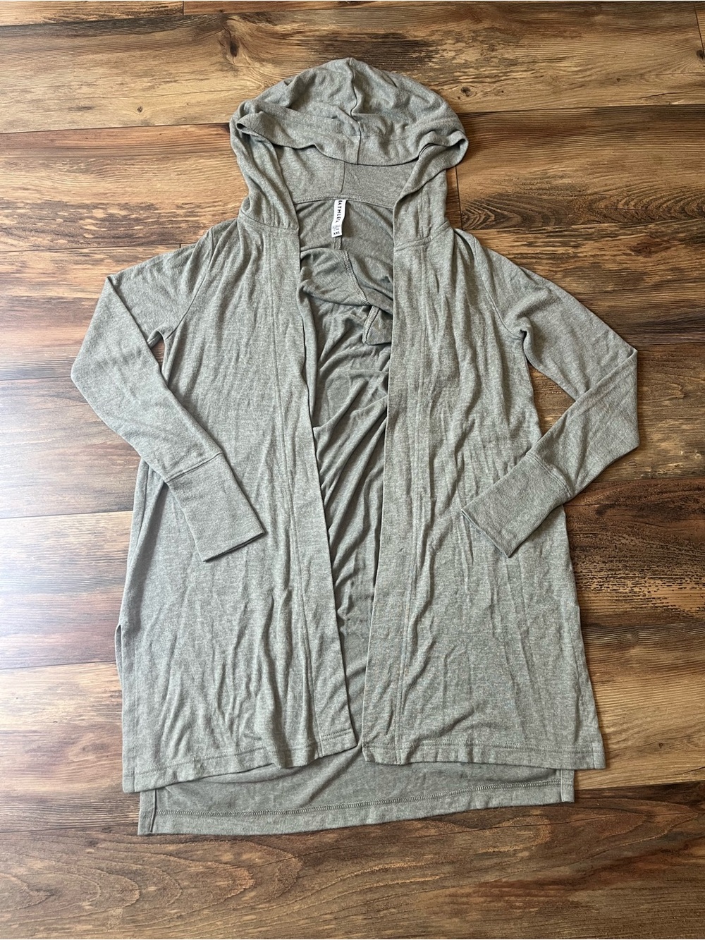 Athleta Women’s XXS Blue Gray Harmony Wrap Hooded Open Front Duster Cardigan